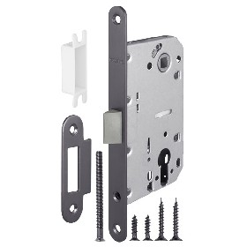 Корпус Fuaro (Фуаро) врезного замка c защёлкой PLASTP85C-50 (P85C-50) GR графит Корпус Fuaro (Фуаро) врезного замка c защёлкой PLASTP85C-50 (P85C-50) GR графит