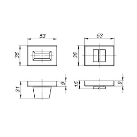 Ручка поворотная Armadillo (Армадилло) WC-BOLT BK6 UCS BL-26 Черный