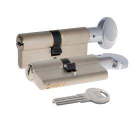 Цилиндровый механизм Kale kilit (Кале килит) с вертушкой 164 SM/70 (30+10+30) mm упк.БЛИСТЕР никель 5 кл.