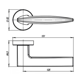 Ручка раздельная Armadillo (Армадилло) SQUID URB9 MWSC-33 Итальянский тисненый