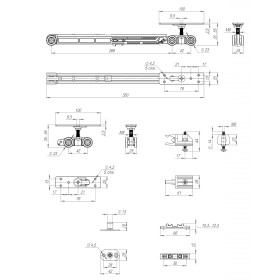 Комплект Armadillo (Армадилло) для раздвижных дверей Comfort - PRO SET 3 /soft close+roller/ 80 (CFA170B)