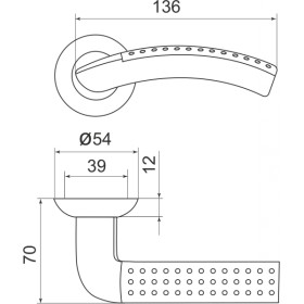 Ручка раздельная Armadillo (Армадилло) Libra LD26-1SN/CP-3 матовый никель/хром TECH (кв. 8х140)