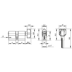 Цилиндровый механизм Punto (Пунто) с вертушкой Z402/100 mm (50+10+40) CP хром 5 кл.