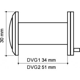 Глазок Armadillo (Армадилло) дверной противопожарный, оптика стекло DV-PRO 1/60-35/BR/HD (DVG1/HD) SG мат. золото