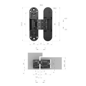Петля Armadillo (Армадилло) скрытой установки U3D6002.TG AC медь