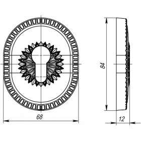 Декоративная накладка Armadillo (Армадилло) на цилиндр ET-DEC CL (ATC Protector 1) AS-9 Античное серебро