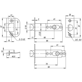 Ручка защелка Ajax (Аякс) 6010 CP-E (кл./фик.) хром