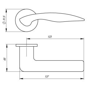 Ручка раздельная Armadillo (Армадилло) WAVE URS SN-3 Матовый никель