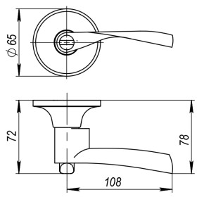 Ручка защелка Ajax (Аякс) 6010 CP-E (кл./фик.) хром