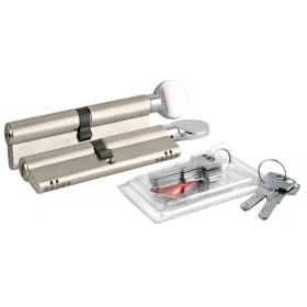 Цилиндровый Kale kilit (Кале килит) механизм перекодируемый 164 OBS BME-Z/80 (35+10+35) mm никель 5 кл.+ 2 кл. с вертушкой
