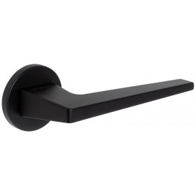 Дверная ручка Extreza Hi-tech Slim ALIOT 129 на круглой розетке R16 черный F22