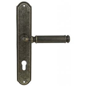 Дверная ручка Extreza BENITO (Бенито) 307 на планке PL01 античное серебро F45