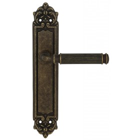 Дверная ручка Extreza BENITO (Бенито) 307 на планке PL02 античная бронза F23