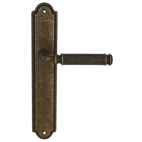 Дверная ручка Extreza BENITO (Бенито) 307 на планке PL03 античная бронза F23