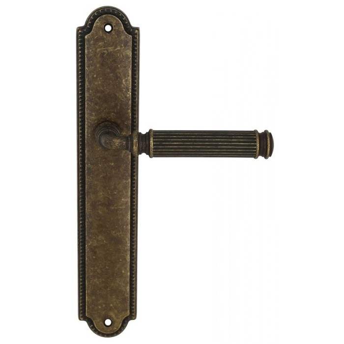 Дверная ручка Extreza BENITO (Бенито) 307 на планке PL03 античная бронза F23