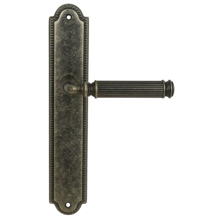 Дверная ручка Extreza BENITO (Бенито) 307 на планке PL03 античное серебро F45