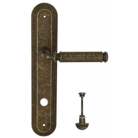 Дверная ручка Extreza BENITO (Бенито) 307 на планке PL05 античная бронза F23