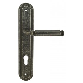 Дверная ручка Extreza BENITO (Бенито) 307 на планке PL05 античное серебро F45