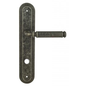 Дверная ручка Extreza BENITO (Бенито) 307 на планке PL05 античное серебро F45