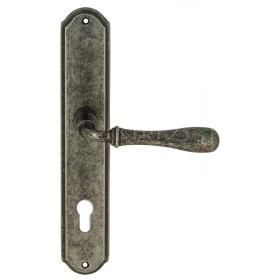 Дверная ручка Extreza CARRERA (Каррера) 321 на планке PL01 CYL античное серебро F45