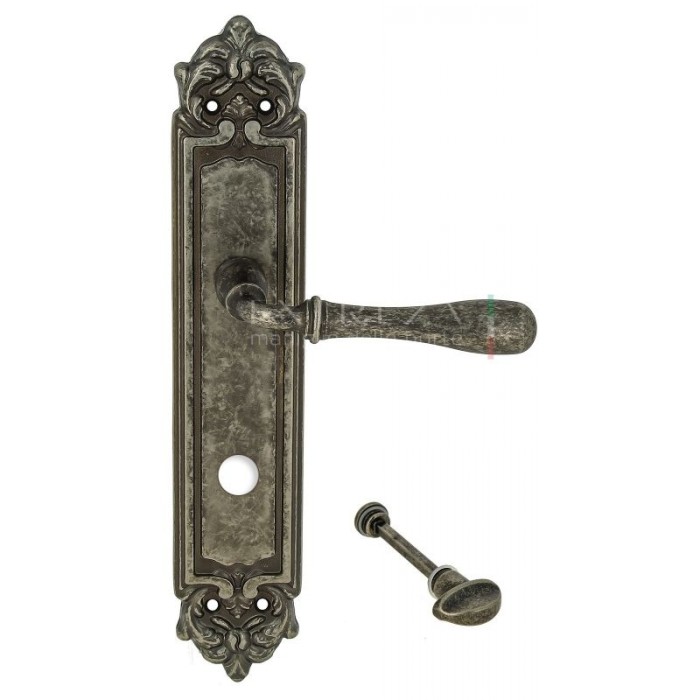 Дверная ручка Extreza CARRERA (Каррера) 321 на планке PL02 WC античное серебро F45