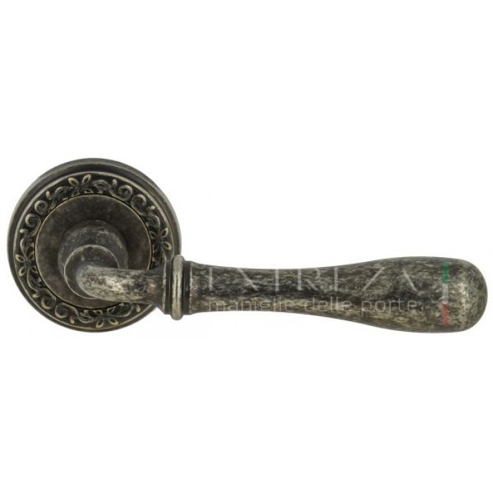 Дверная ручка Extreza CARRERA (Каррера) 321 на розетке R06 античное серебро F45
