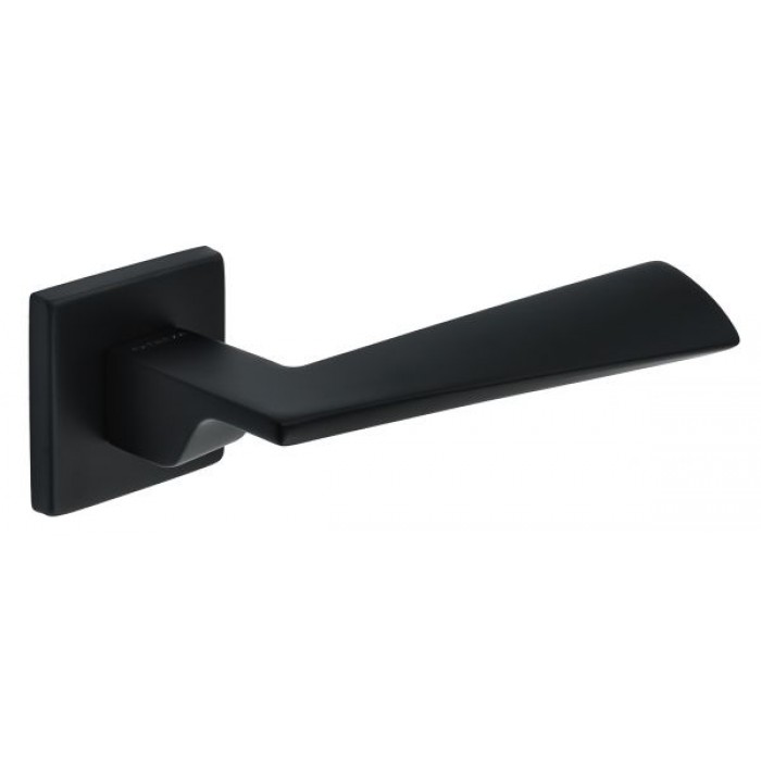 Дверная ручка Extreza Hi-Tech Slim DIA (Диа) 118 на квадратной розетке R11 черный матовый F22