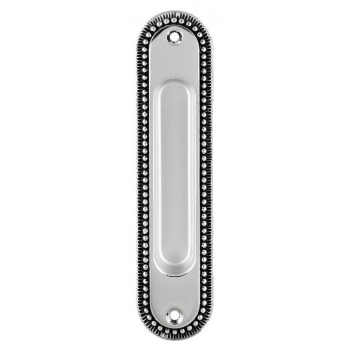 Ручка дверная для раздвижных дверей Extreza P603 натуральное полированное серебро + черный F24