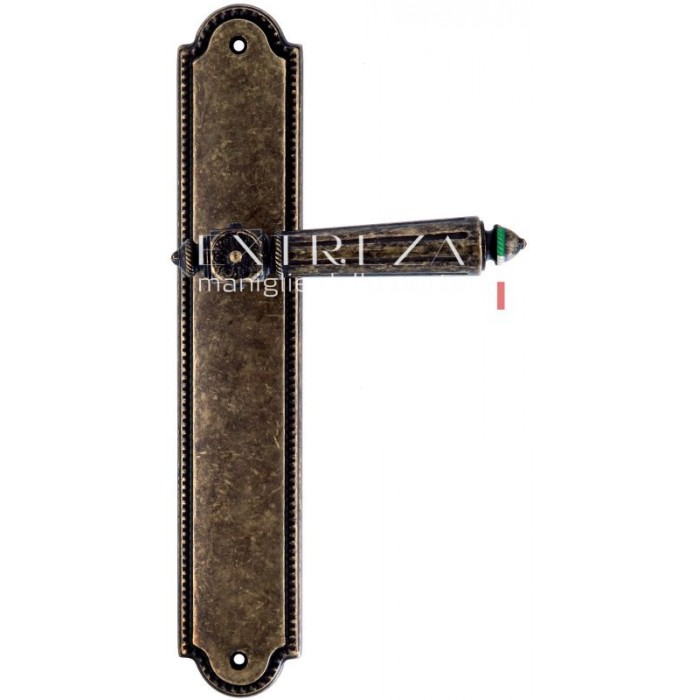 Дверная ручка Extreza LEON (Леон) 303 на планке PL03 античная бронза F23