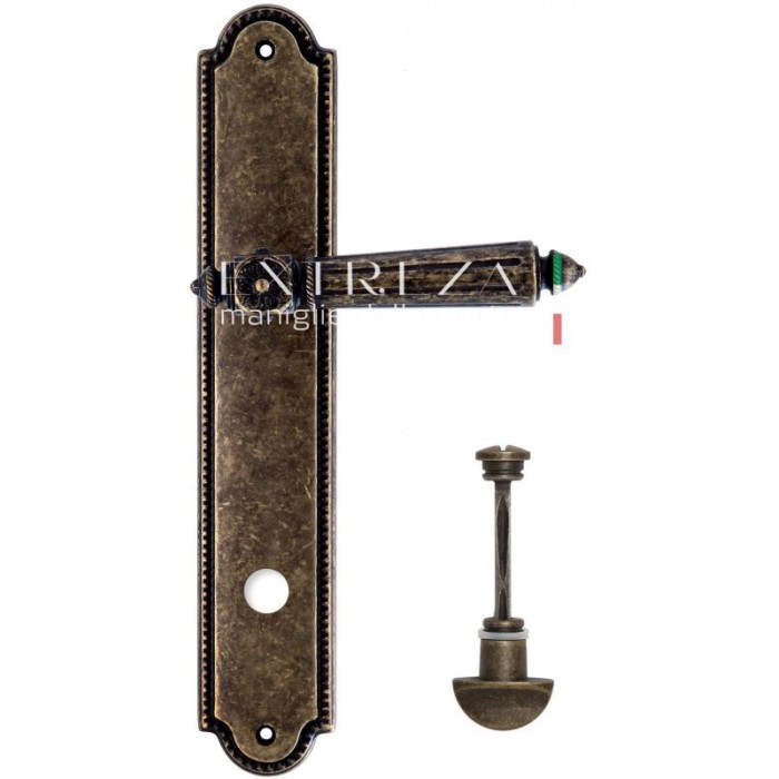 Дверная ручка Extreza LEON (Леон) 303 на планке PL03 WC античная бронза F23
