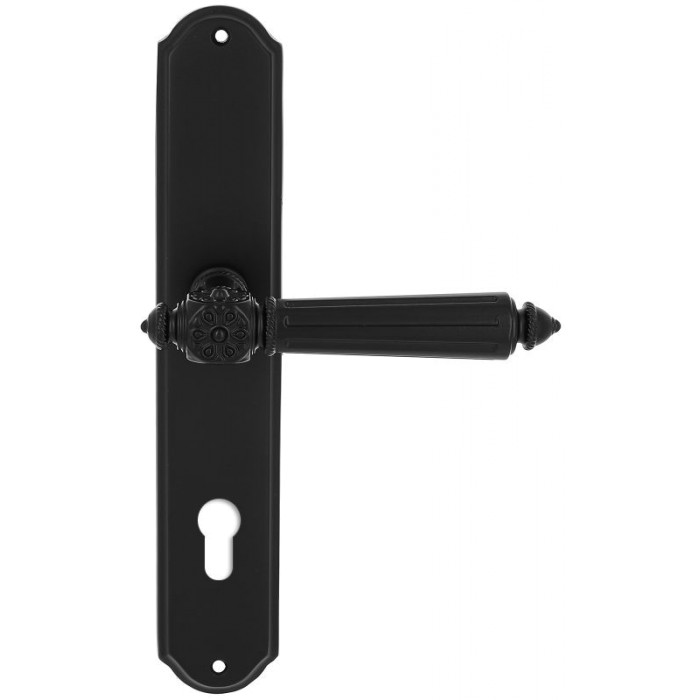 Дверная ручка Extreza LEON (Леон) 303 на планке PL01 CYL черный матовый F22