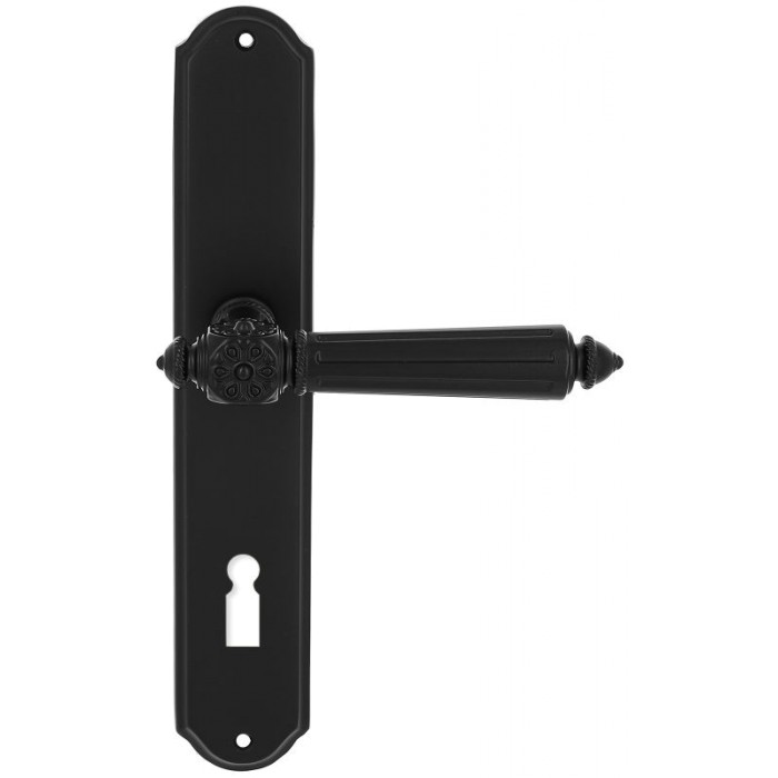 Дверная ручка Extreza LEON (Леон) 303 на планке PL01 KEY черный матовый F22