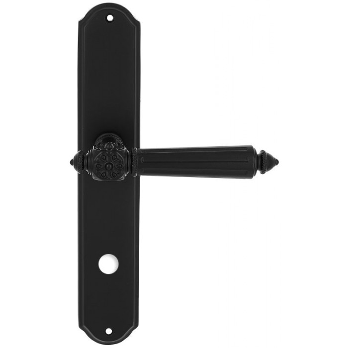 Дверная ручка Extreza LEON (Леон) 303 на планке PL01 WC черный матовый F22