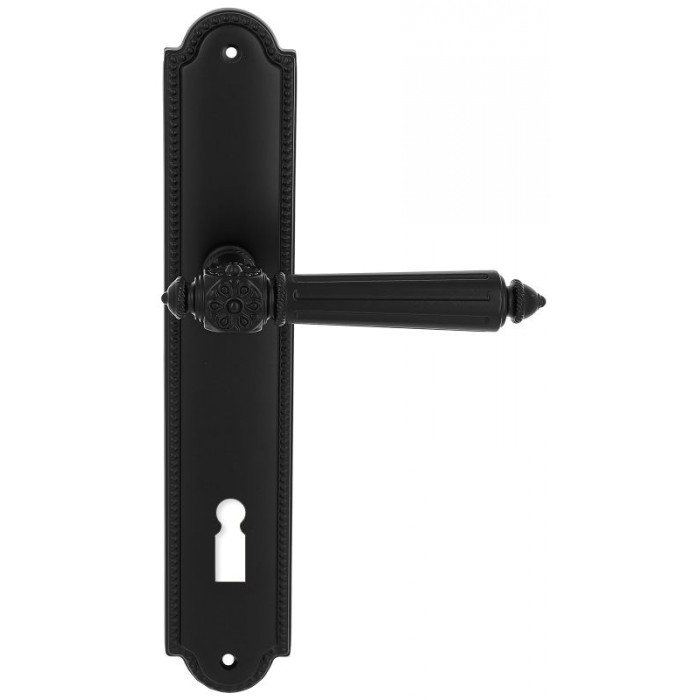 Дверная ручка Extreza LEON (Леон) 303 на планке PL03 KEY черный матовый F22
