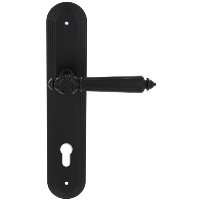 Дверная ручка Extreza LEON (Леон) 303 на планке PL05 CYL черный матовый F22