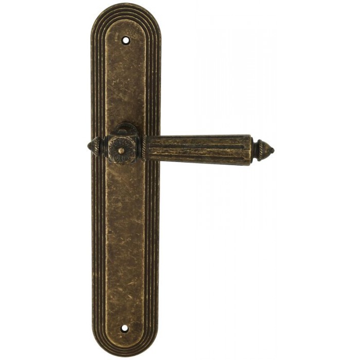 Дверная ручка Extreza LEON (Леон) 303 на планке PL05 античная бронза F23