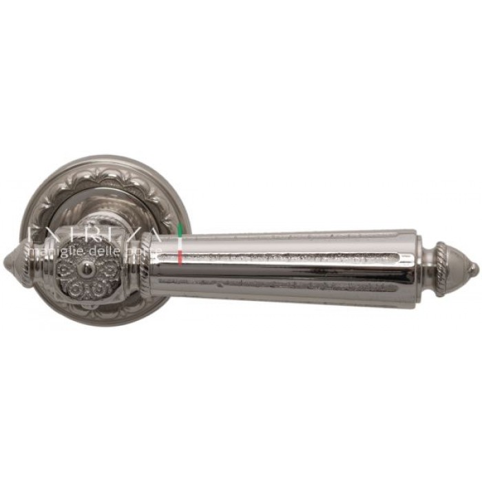 Дверная ручка Extreza LEON (Леон) 303 на розетке R02 полированный никель F21