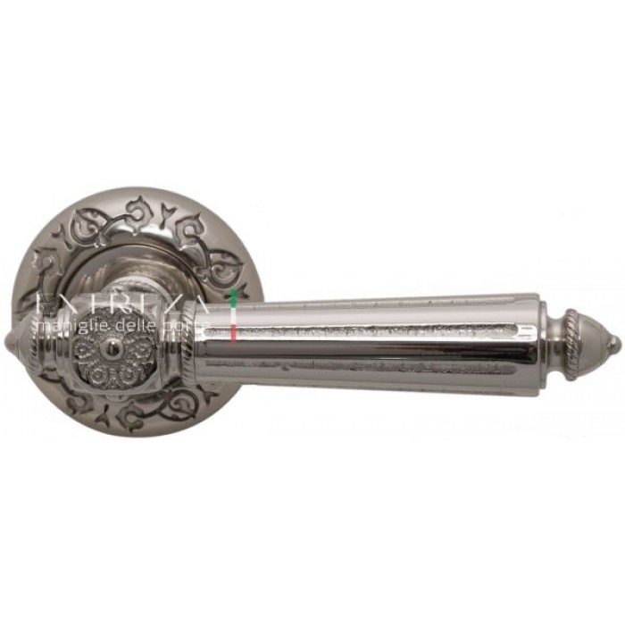 Дверная ручка Extreza LEON (Леон) 303 на розетке R04 полированный никель F21