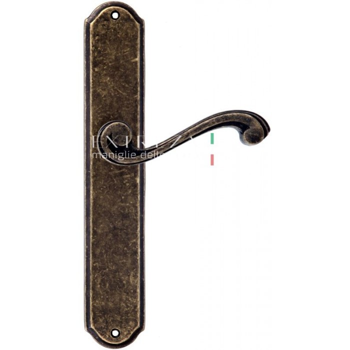 Дверная ручка Extreza LINA (Лина) 313 на планке PL01 античная бронза F23