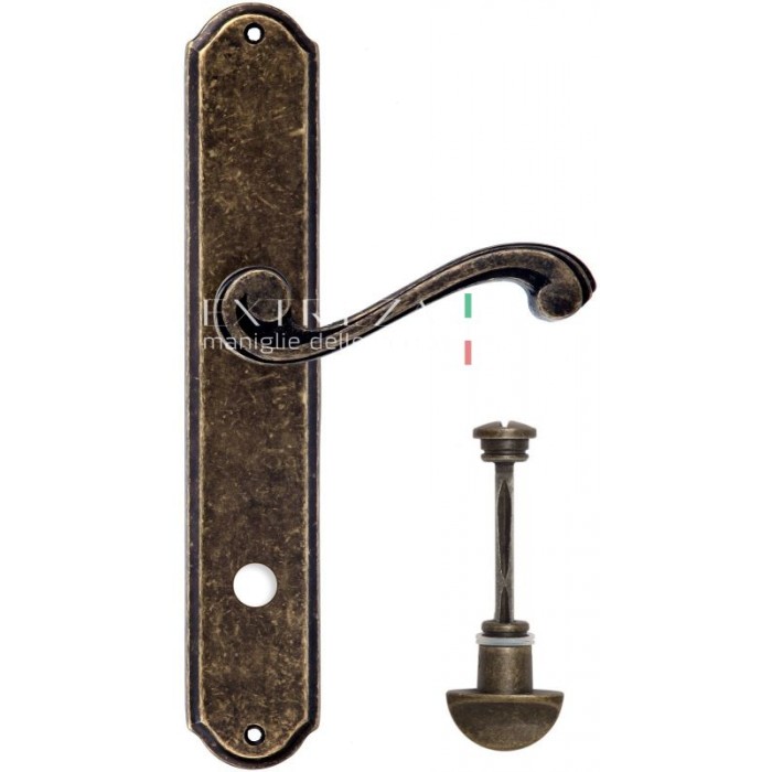 Дверная ручка Extreza LINA (Лина) 313 на планке PL01 WC античная бронза F23