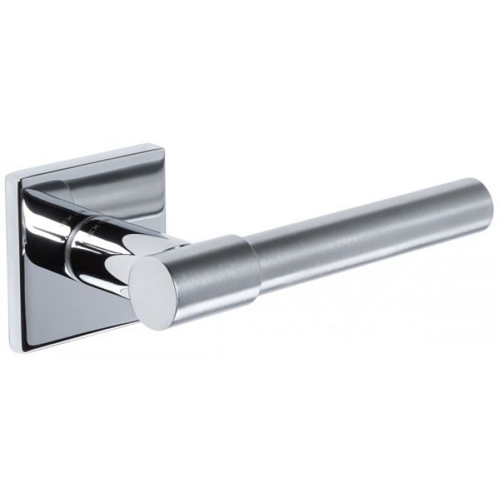 Дверная ручка Extreza Hi-tech Slim NUVO 125 на квадратной розетке R15 полированный хром F04