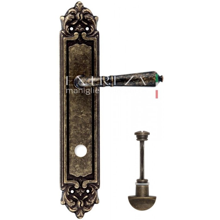 Дверная ручка Extreza PETRA (Петра) 304 на планке PL02 WC античная бронза F23