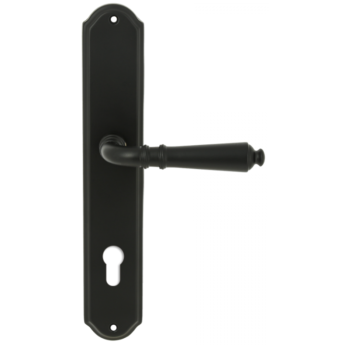 Дверная ручка Extreza PETRA (Петра) 304 на планке PL01 CYL черный матовый F22