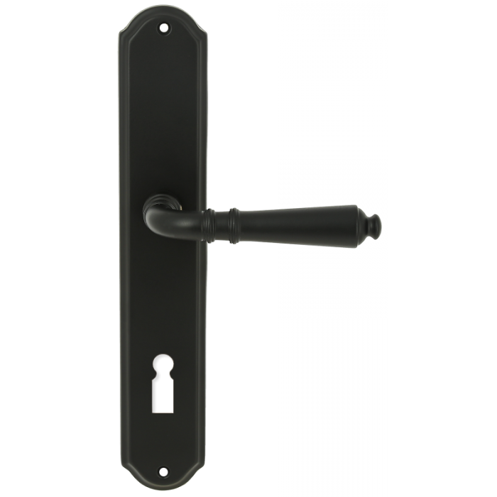 Дверная ручка Extreza PETRA (Петра) 304 на планке PL01 KEY черный матовый F22