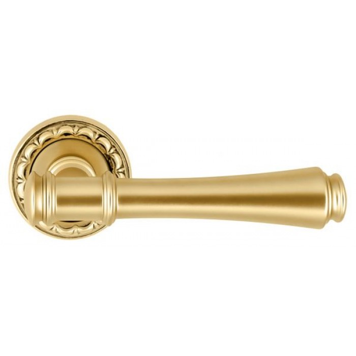 Дверная ручка Extreza PIERO (Пьеро) 326 R02 французское золото + коричневый F59