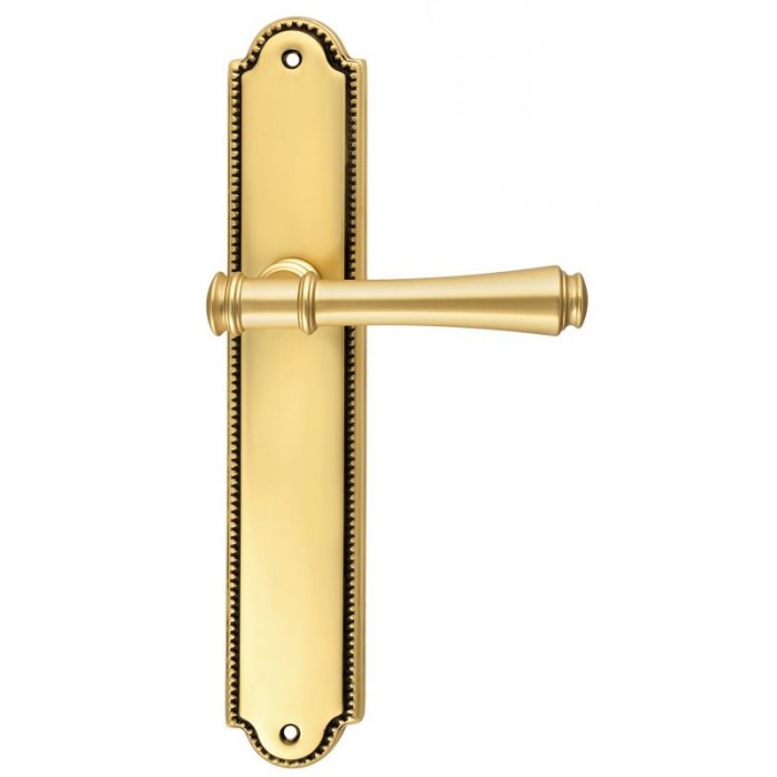 Дверная ручка Extreza PIERO (Пиеро) 326 на планке PL03 французское золото + патина F59