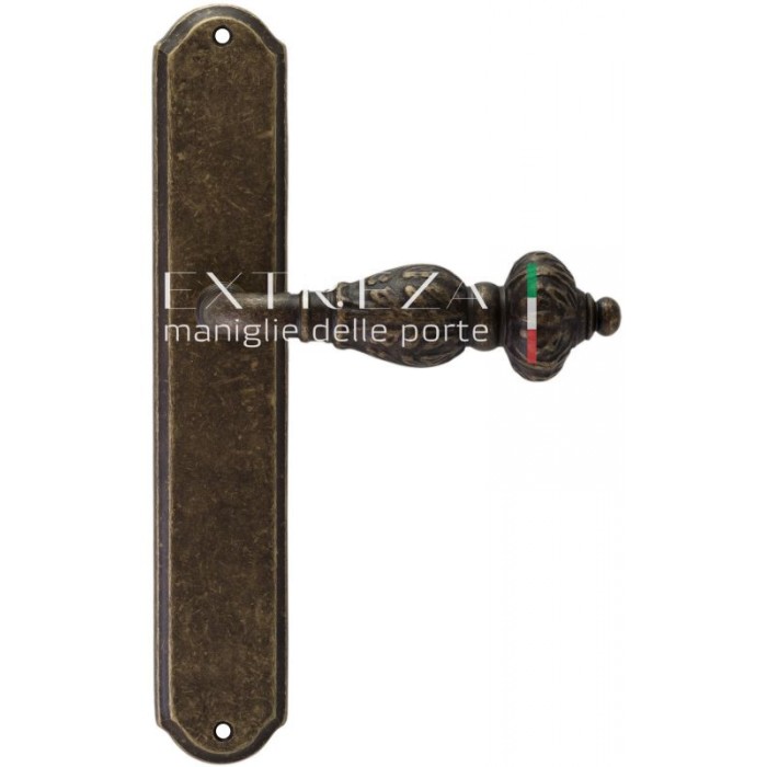 Дверная ручка Extreza TESLA (Тесла) 315 на планке PL01 античная бронза F23