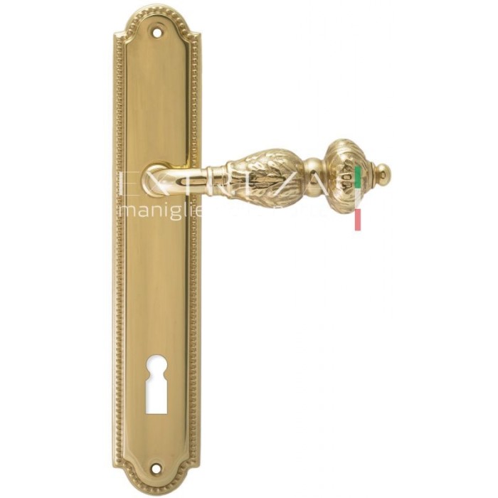 Дверная ручка Extreza TESLA (Тесла) 315 на планке PL03 KEY полированная латунь F01