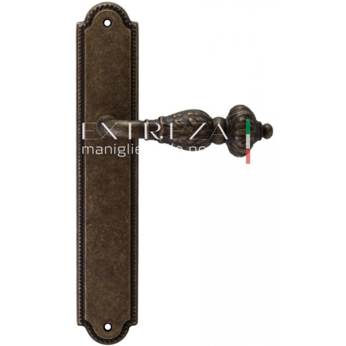 Дверная ручка Extreza TESLA (Тесла) 315 на планке PL03 античная бронза F23