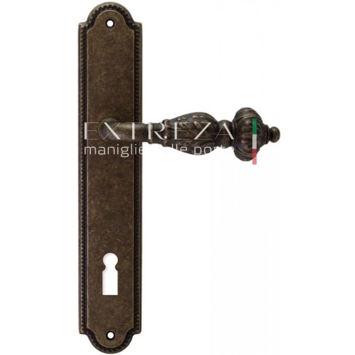 Дверная ручка Extreza TESLA (Тесла) 315 на планке PL03 KEY античная бронза F23